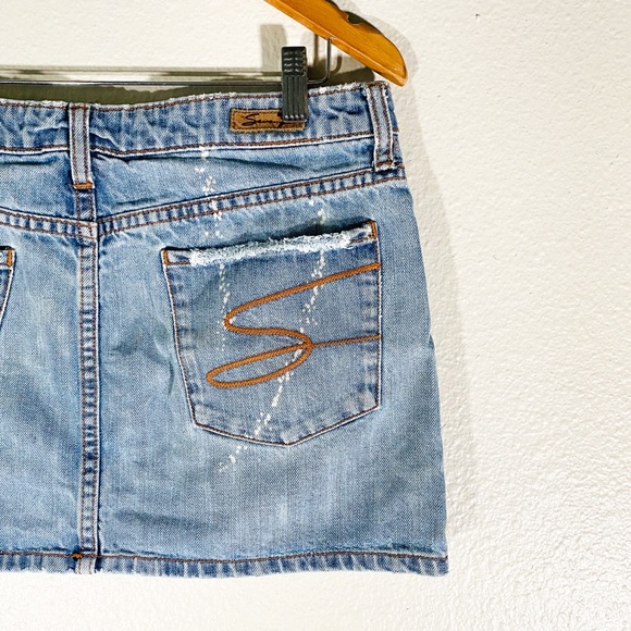 Seven for all mankind paint splattered denim skirt - Picture 6 of 7